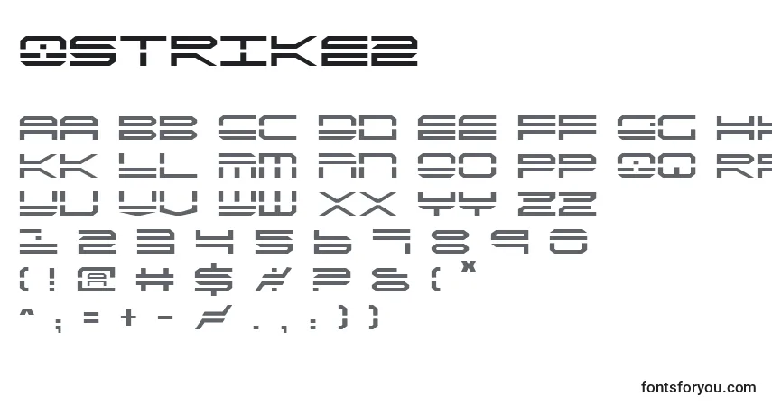 Шрифт Qstrike2 – алфавит, цифры, специальные символы