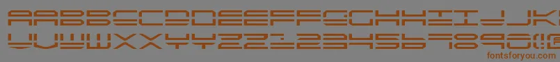 フォントQstrike2 – 茶色の文字が灰色の背景にあります。