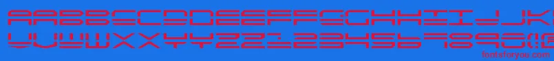 Qstrike2-Schriftart – Rote Schriften auf blauem Hintergrund