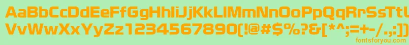 NCarRegular Font – Orange Fonts on Green Background