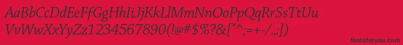 ChaparralproItdisp Font – Black Fonts on Red Background