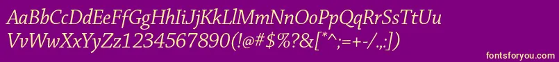 ChaparralproItdisp Font – Yellow Fonts on Purple Background