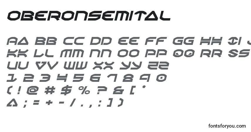 Schriftart Oberonsemital – Alphabet, Zahlen, spezielle Symbole