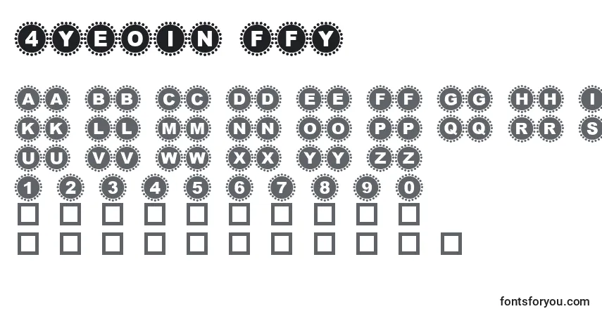 Schriftart 4yeoin ffy – Alphabet, Zahlen, spezielle Symbole
