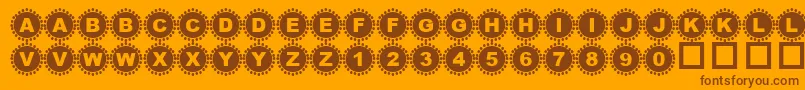 4yeoin ffy-Schriftart – Braune Schriften auf orangefarbenem Hintergrund