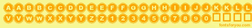 4yeoin ffy Font – Orange Fonts on Yellow Background