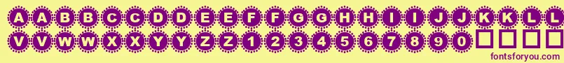 4yeoin ffy Font – Purple Fonts on Yellow Background