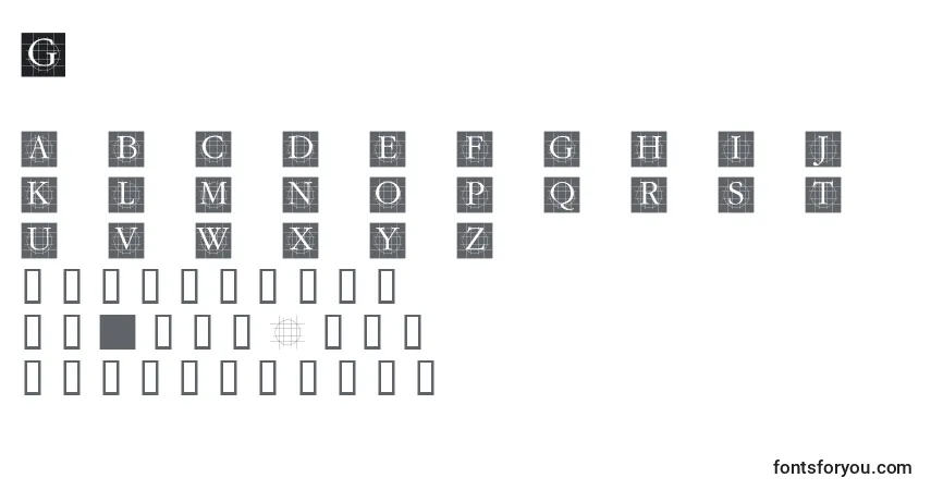 Fuente Grafcb - alfabeto, números, caracteres especiales
