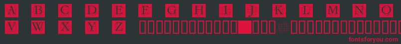 フォントGrafcb – 黒い背景に赤い文字