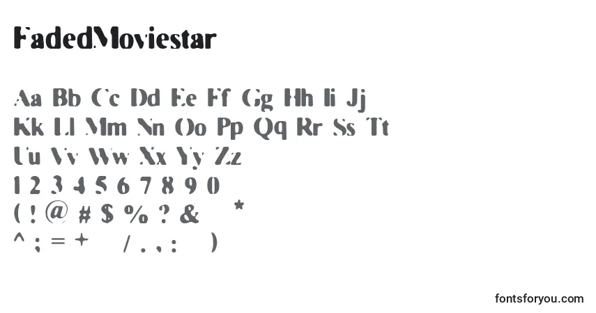 Schriftart FadedMoviestar – Alphabet, Zahlen, spezielle Symbole