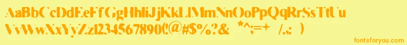 FadedMoviestar-Schriftart – Orangefarbene Schriften auf gelbem Hintergrund