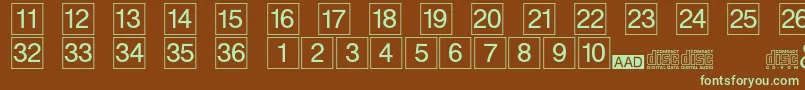 Шрифт Designcd – зелёные шрифты на коричневом фоне