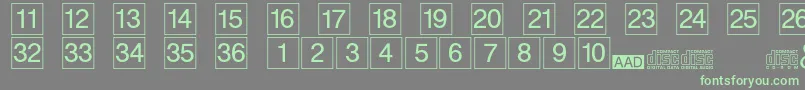 Designcd-fontti – vihreät fontit harmaalla taustalla