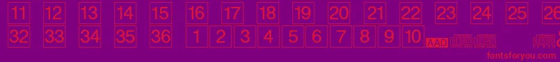 Designcd Font – Red Fonts on Purple Background