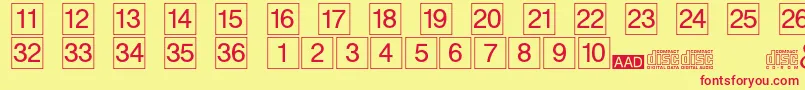 Шрифт Designcd – красные шрифты на жёлтом фоне