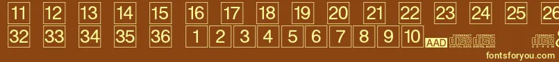 Шрифт Designcd – жёлтые шрифты на коричневом фоне