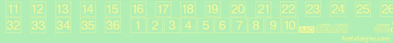 Designcd Font – Yellow Fonts on Green Background
