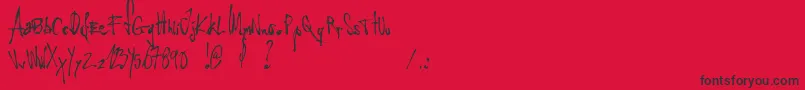 LittleInsectFromAnotherPlanet Font – Black Fonts on Red Background