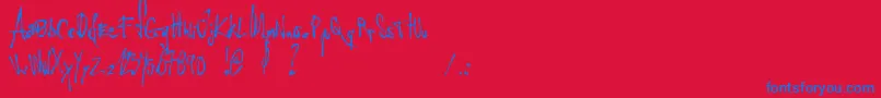LittleInsectFromAnotherPlanet Font – Blue Fonts on Red Background