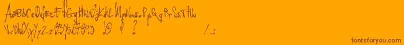 LittleInsectFromAnotherPlanet Font – Brown Fonts on Orange Background