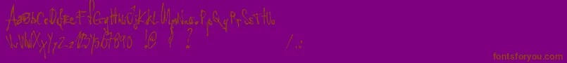 LittleInsectFromAnotherPlanet Font – Brown Fonts on Purple Background
