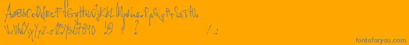 LittleInsectFromAnotherPlanet-Schriftart – Graue Schriften auf orangefarbenem Hintergrund