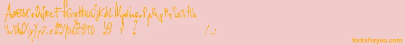 LittleInsectFromAnotherPlanet Font – Orange Fonts on Pink Background