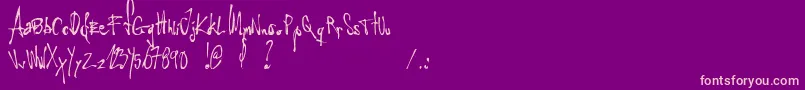 LittleInsectFromAnotherPlanet Font – Pink Fonts on Purple Background