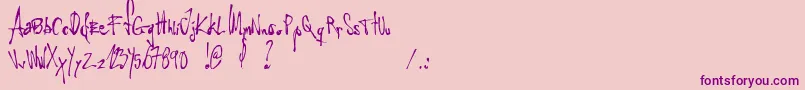 LittleInsectFromAnotherPlanet Font – Purple Fonts on Pink Background