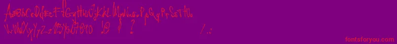 LittleInsectFromAnotherPlanet Font – Red Fonts on Purple Background