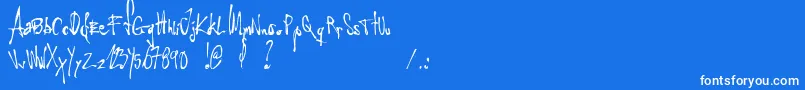 LittleInsectFromAnotherPlanet Font – White Fonts on Blue Background
