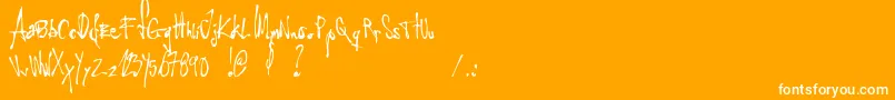 LittleInsectFromAnotherPlanet Font – White Fonts on Orange Background