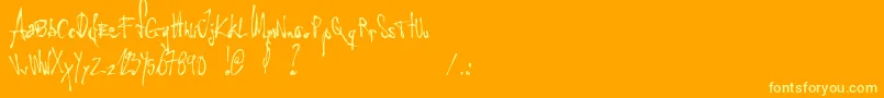 LittleInsectFromAnotherPlanet Font – Yellow Fonts on Orange Background