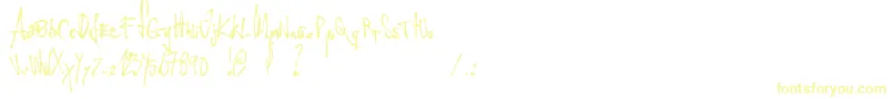 LittleInsectFromAnotherPlanet-Schriftart – Gelbe Schriften
