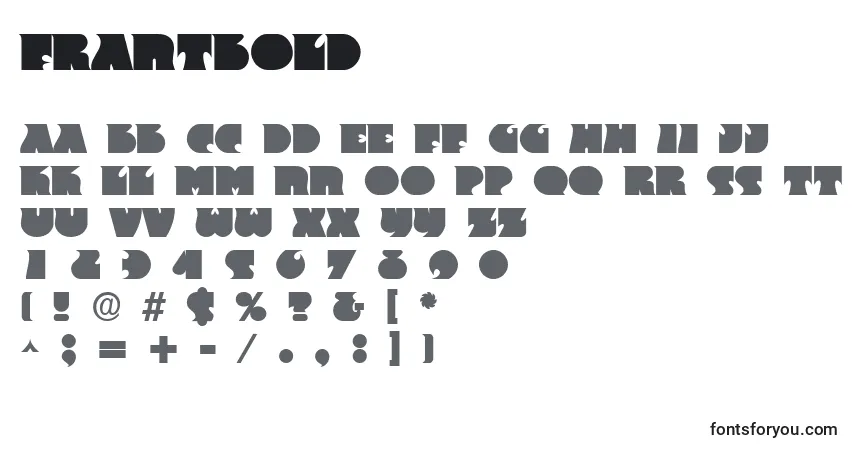 Czcionka Frantbold – alfabet, cyfry, specjalne znaki