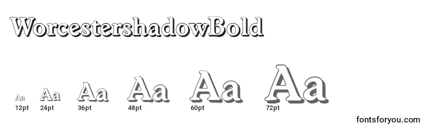 WorcestershadowBold Font Sizes