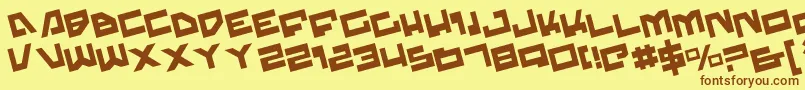 Trajiar-Schriftart – Braune Schriften auf gelbem Hintergrund