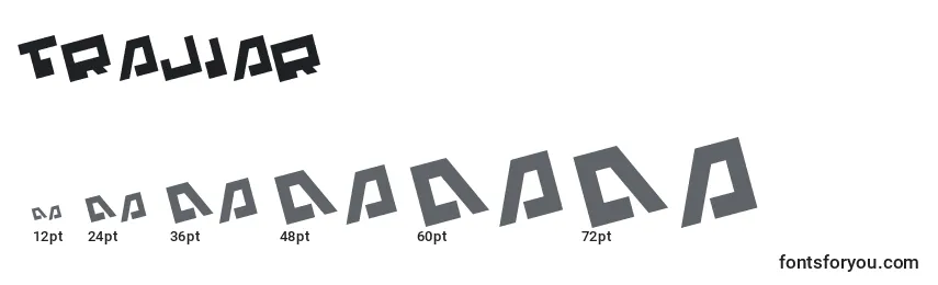 Размеры шрифта Trajiar