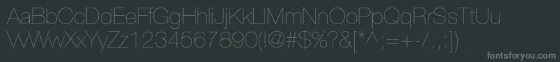 Fonte HelveticaneueltstdUltlt – fontes cinzas em um fundo preto