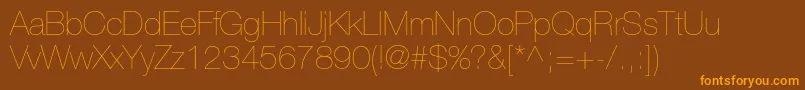 HelveticaneueltstdUltlt Font – Orange Fonts on Brown Background