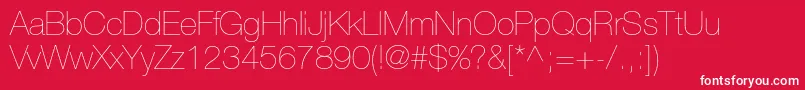 HelveticaneueltstdUltlt Font – White Fonts on Red Background