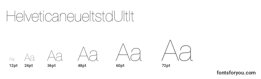 Размеры шрифта HelveticaneueltstdUltlt