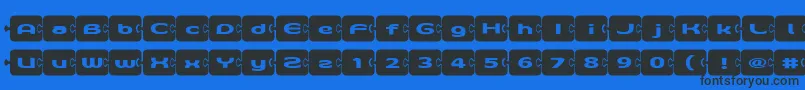 Fonte D3Pazzlisma – fontes pretas em um fundo azul