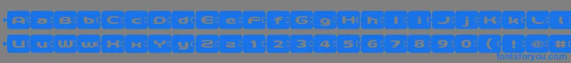 フォントD3Pazzlisma – 灰色の背景に青い文字