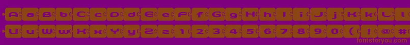 D3Pazzlisma-Schriftart – Braune Schriften auf violettem Hintergrund