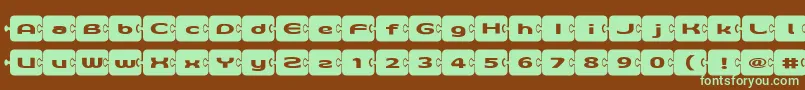 D3Pazzlisma Font – Green Fonts on Brown Background