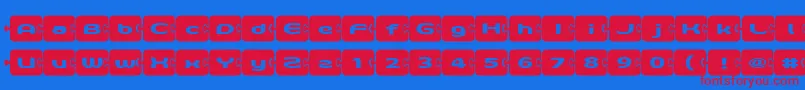 D3Pazzlisma-fontti – punaiset fontit sinisellä taustalla