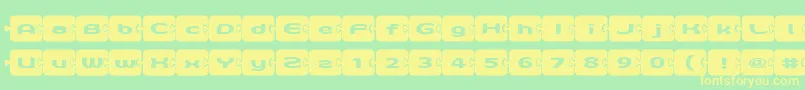 D3Pazzlisma-Schriftart – Gelbe Schriften auf grünem Hintergrund