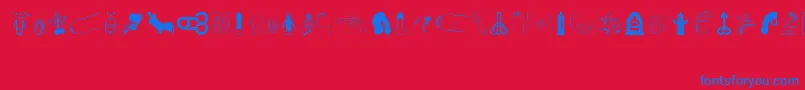 フォントPenis – 赤い背景に青い文字