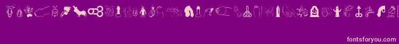 Penis Font – Pink Fonts on Purple Background